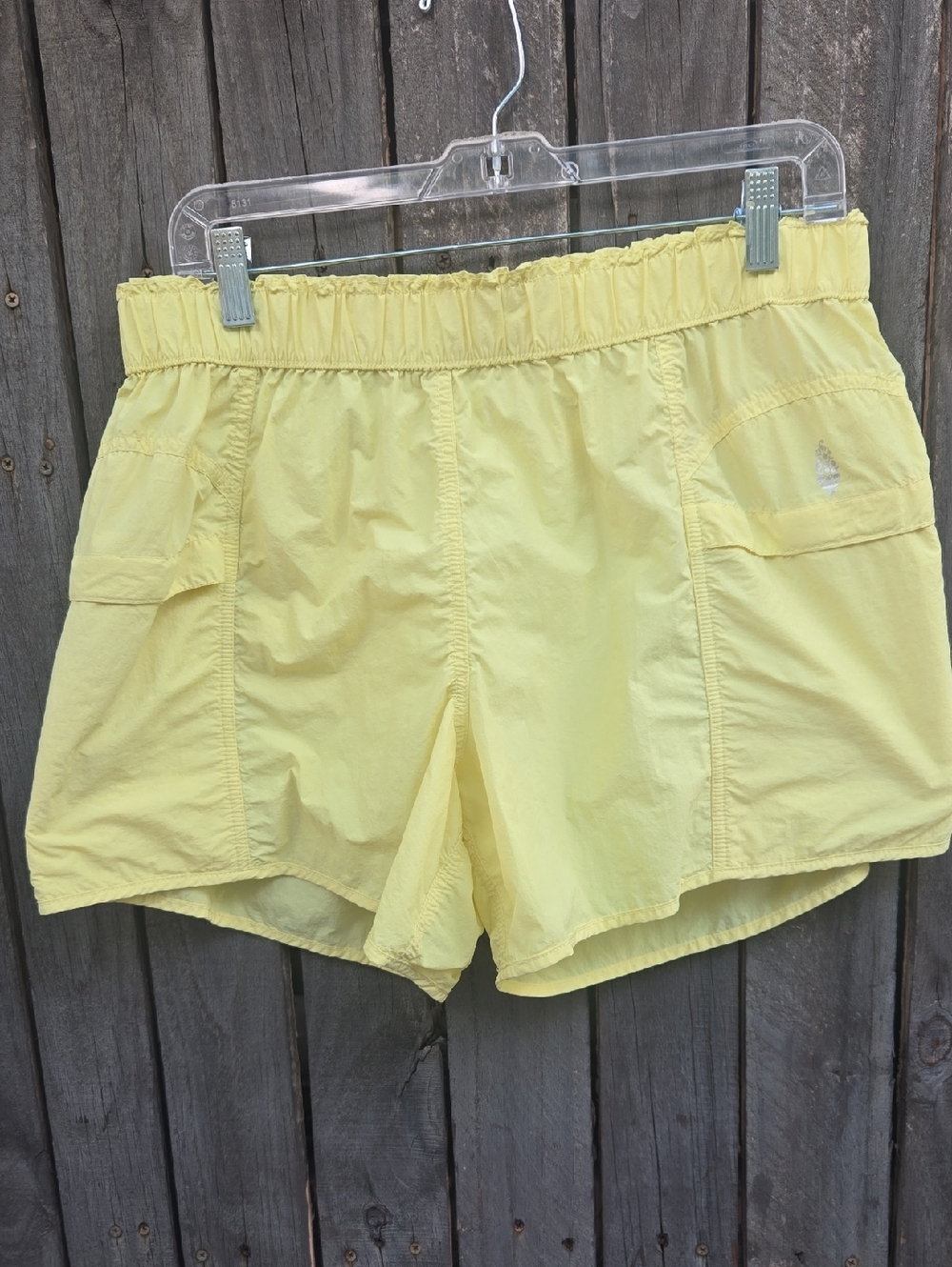 FP Movement by Free People Pale Yellow Athletic Shorts with Pockets